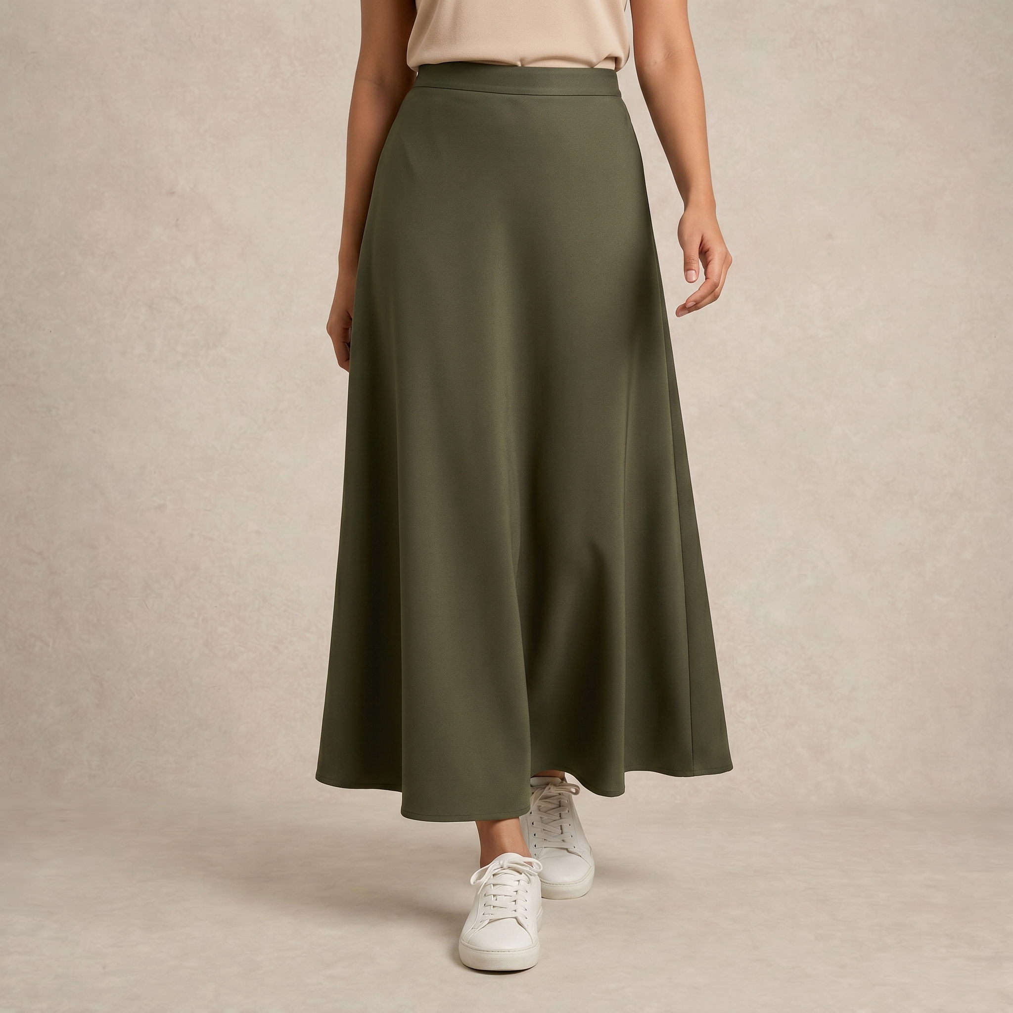 Satin Maxi Cut Skirt