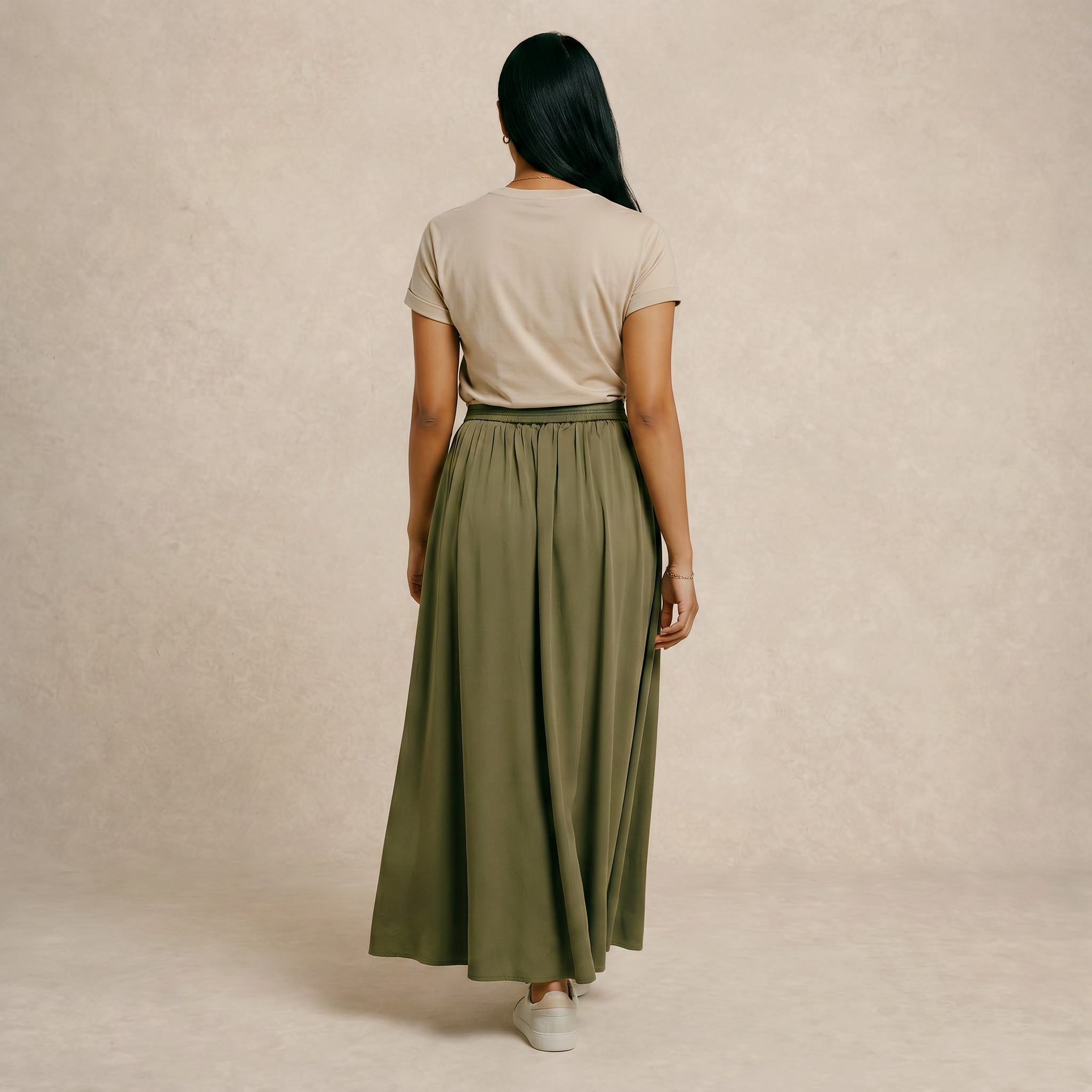 Satin Maxi Cut Skirt
