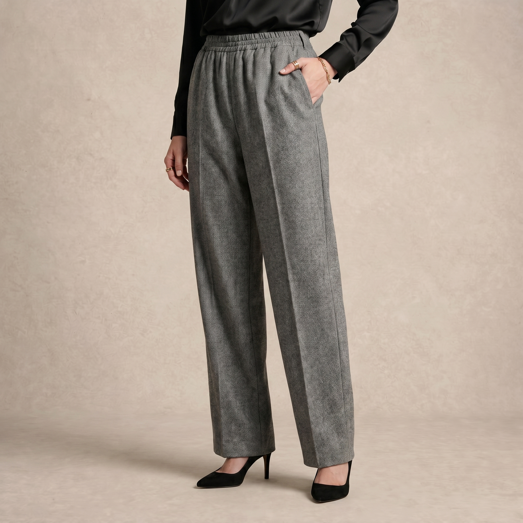 Straight Wide-Leg Pants