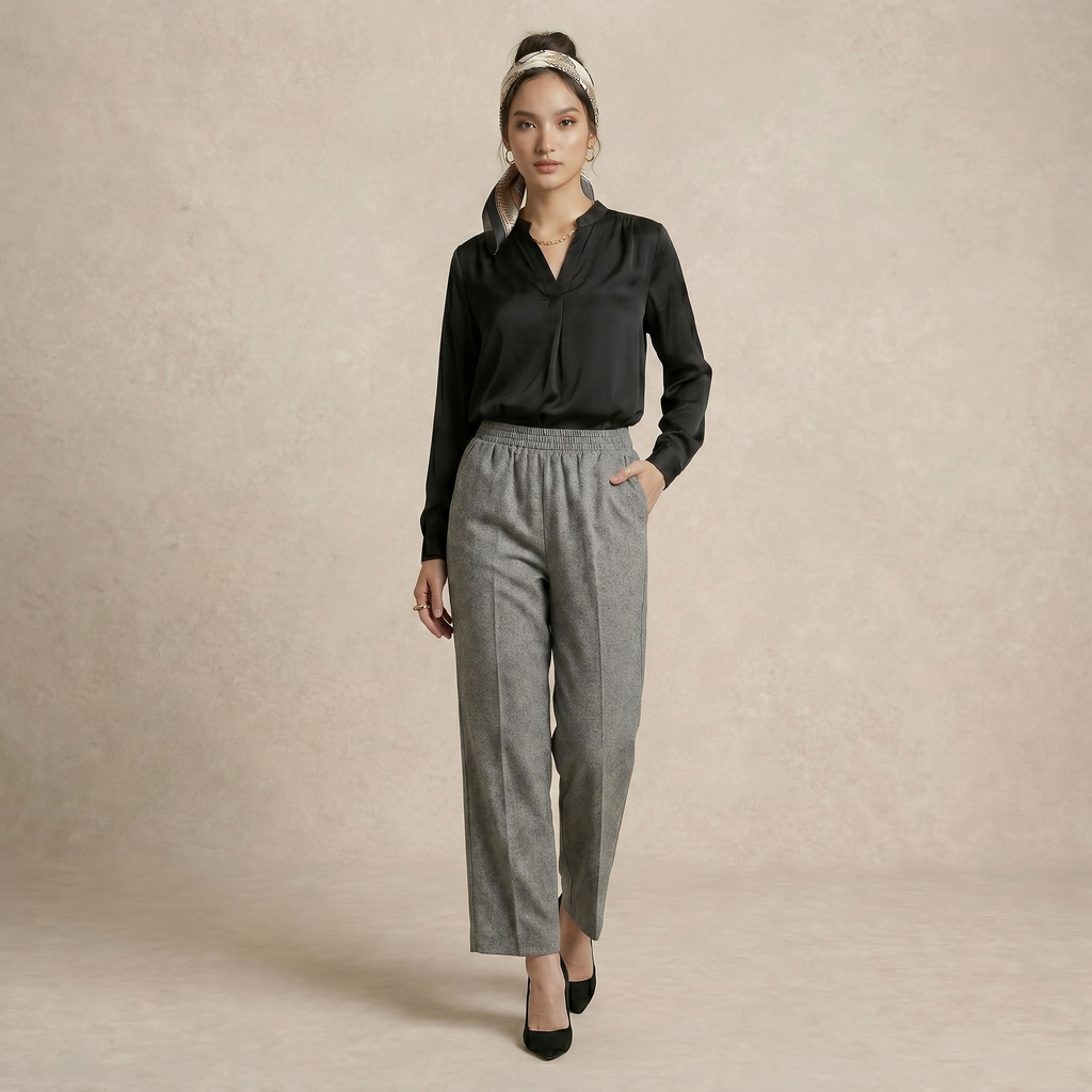 Straight Wide-Leg Pants