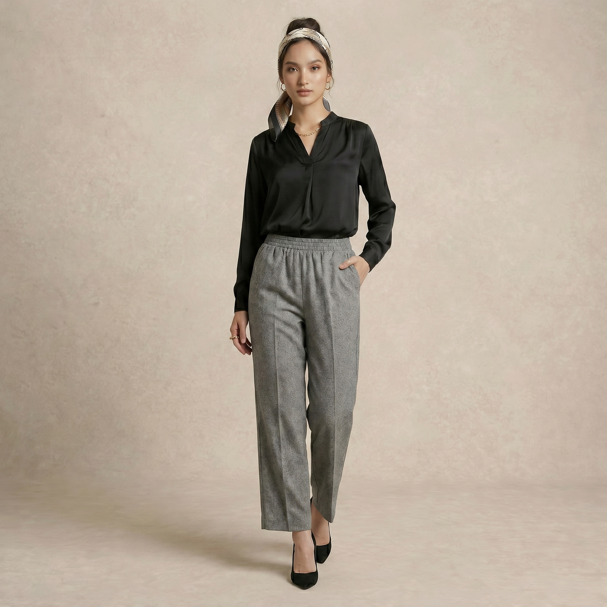 Straight Wide-Leg Pants
