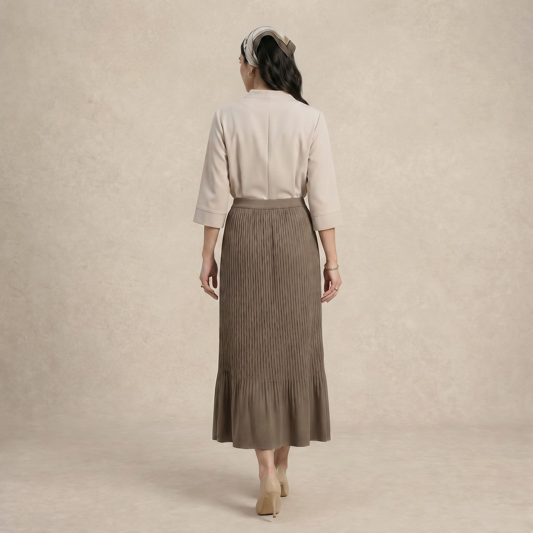 Ladies Smocked Maxi Skirt