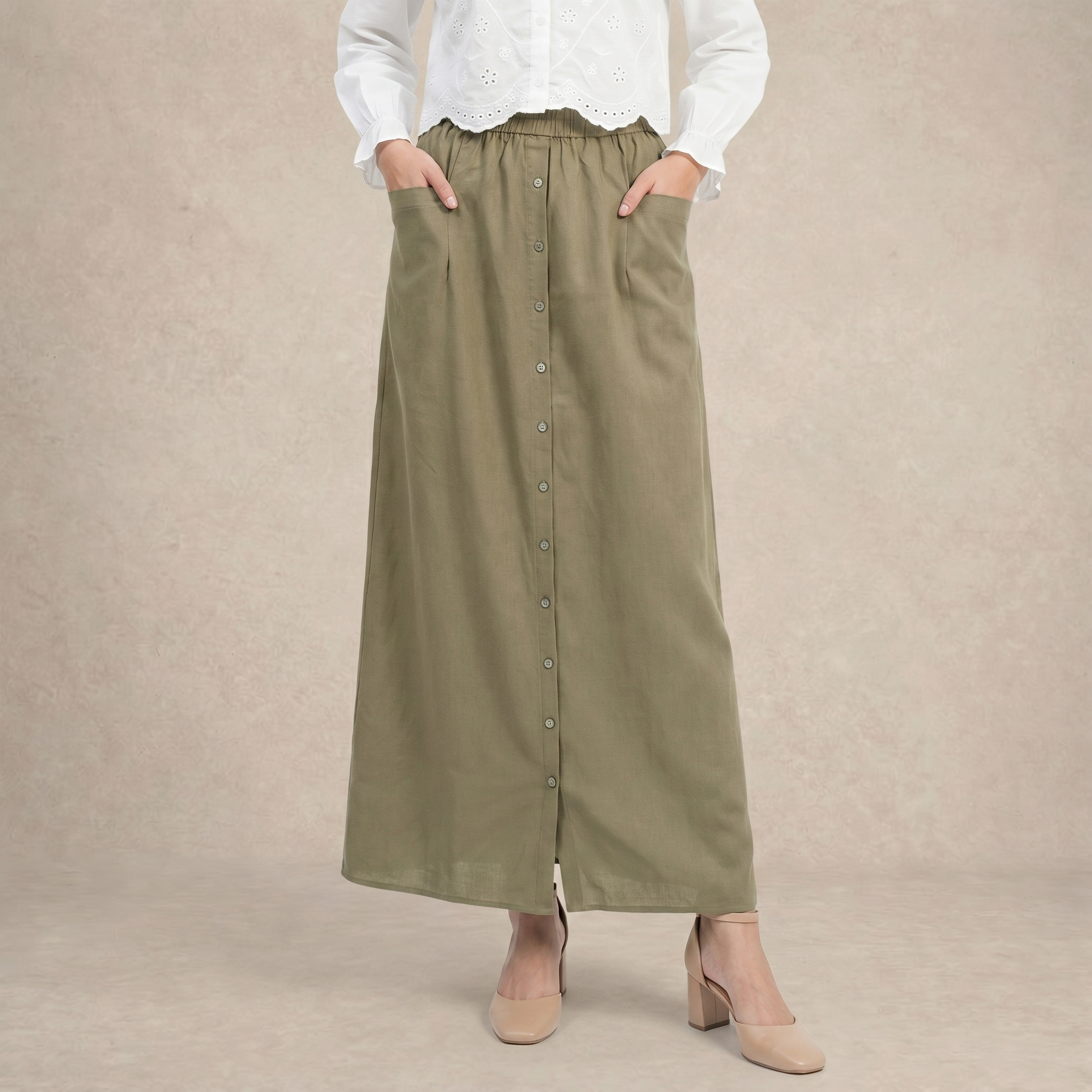 Side Pocket Casual Skirt