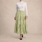 Printed Multi-Tiered Maxi Skirt