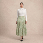Printed Multi-Tiered Maxi Skirt