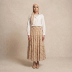 Printed Multi-Tiered Maxi Skirt L2