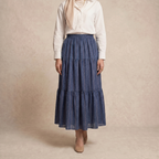 Printed Multi-Tiered Maxi Skirt L2