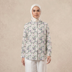 Ladies Printed Button Cuff Blouse