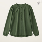 Modest Blouse Long Puff Sleeves