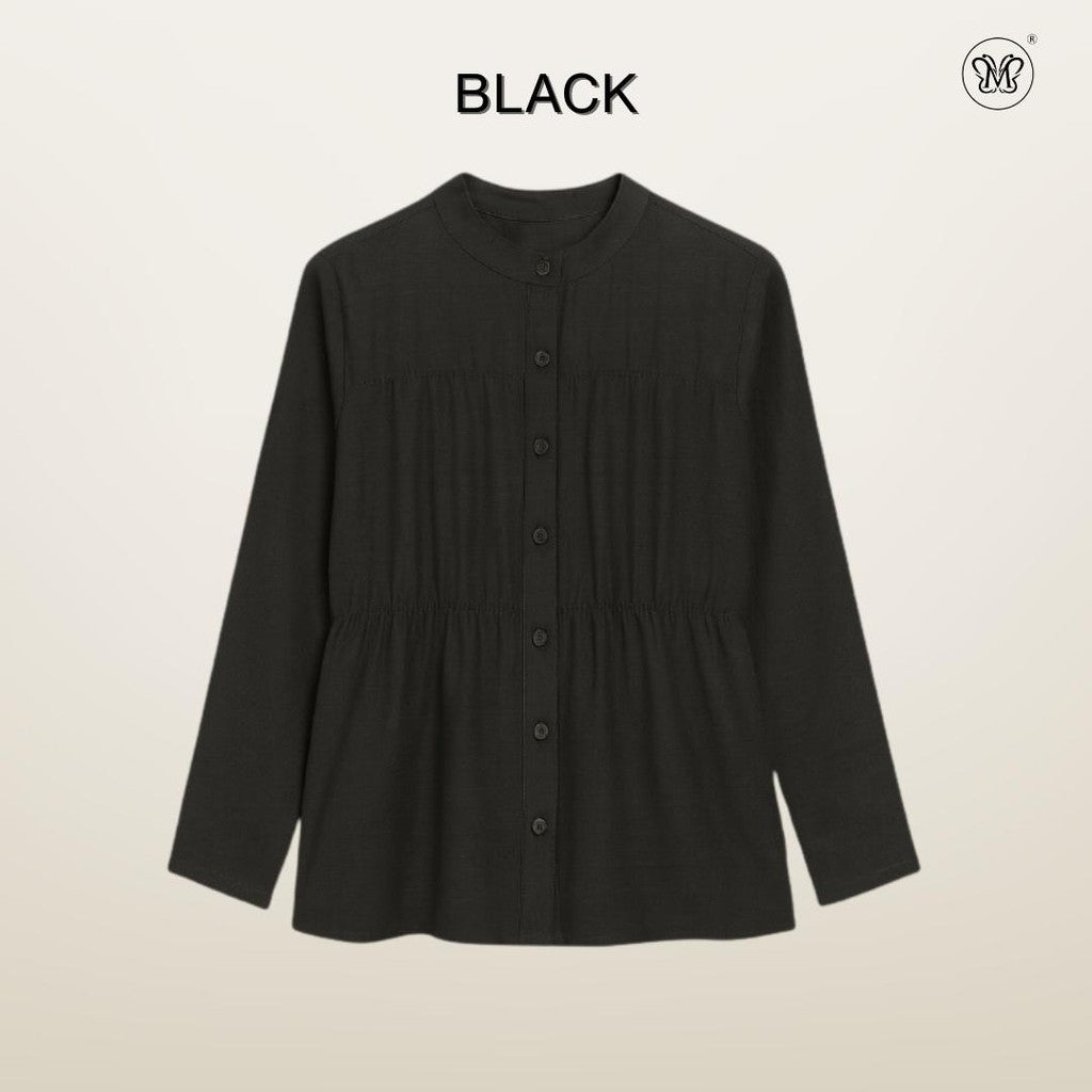 Blouse Plain With Gathered Seam