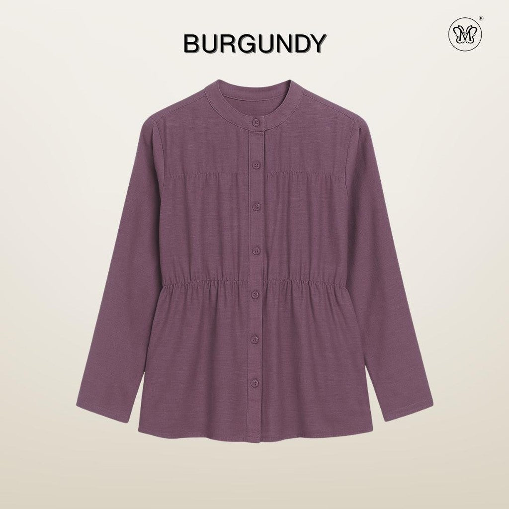 Blouse Plain With Gathered Seam