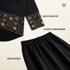 Gold Embroidered Lace Kurung