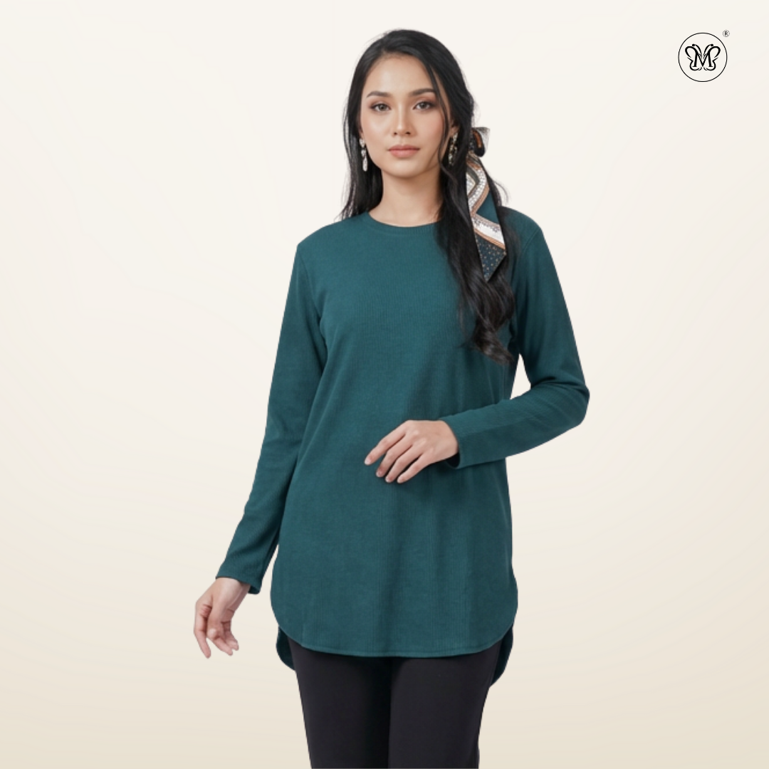 Ribbed Knit Casual Top