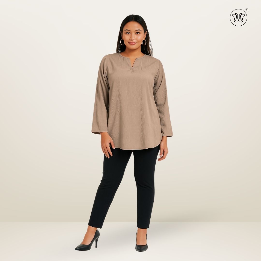 Ladies Modest V-Notch Neckline